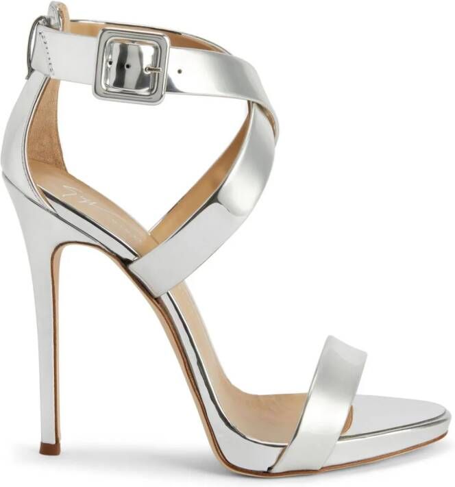 Giuseppe Zanotti Bellis leren sandalen Zilver