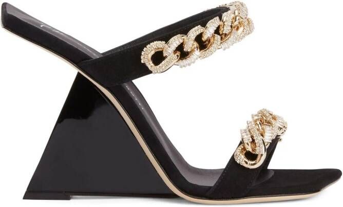 Giuseppe Zanotti 105 mm Berenicee Chain sandalen Zwart