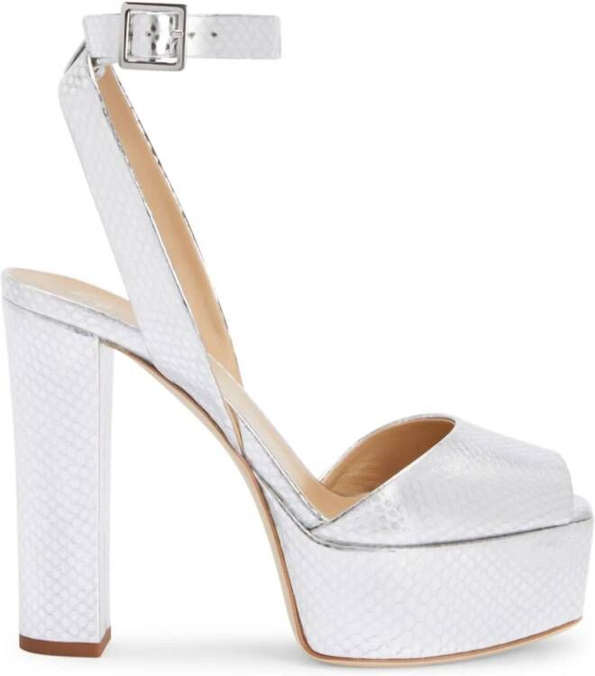 Giuseppe Zanotti Betty sandalen met python-print Zilver