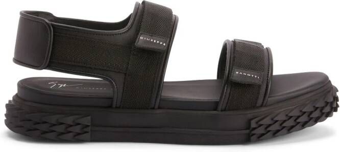 Giuseppe Zanotti Blabber Gummy sandalen met klittenband Zwart