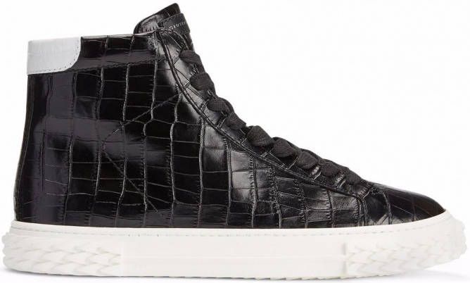 Giuseppe Zanotti Blabber sneakers met krokodillenleer-effect Zwart