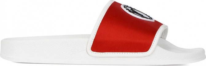 Giuseppe Zanotti Brett satijnen slippers Rood