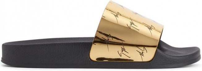 Giuseppe Zanotti Brett slippers Geel