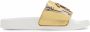 Giuseppe Zanotti Brett slippers met logo Goud - Thumbnail 1