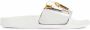 Giuseppe Zanotti Brett slippers met logo Zilver - Thumbnail 1