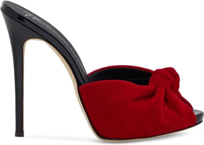 Giuseppe Zanotti Bridget fluwelen sandalen Rood