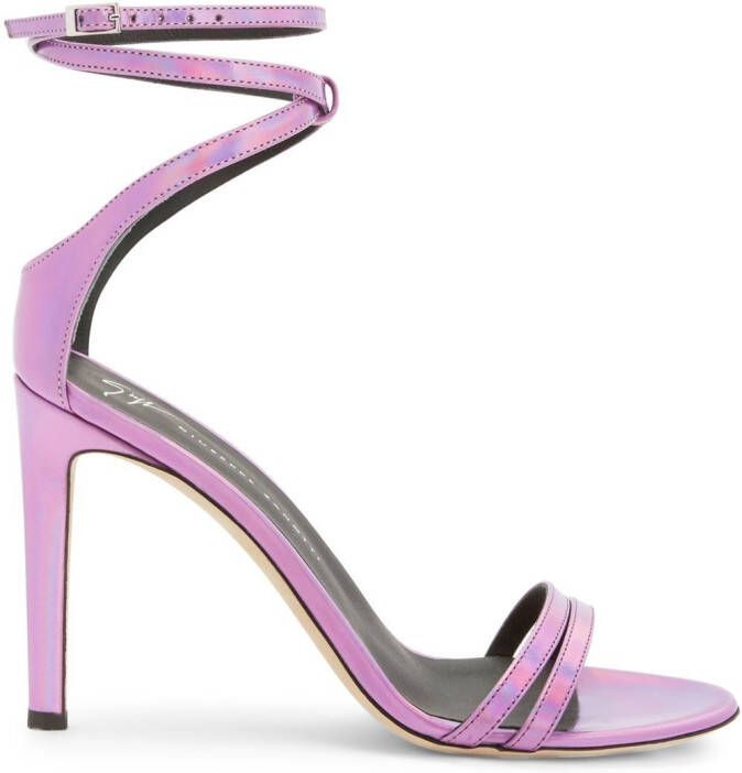 Giuseppe Zanotti Catia leren sandalen Paars