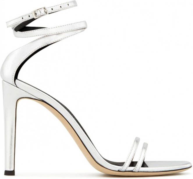 Giuseppe Zanotti Catia leren sandalen Zilver