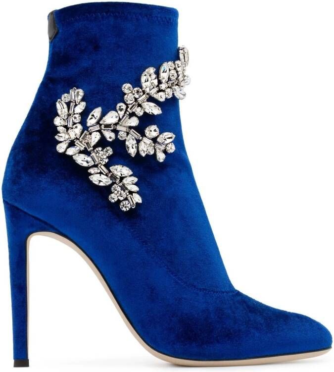 Giuseppe Zanotti Celeste laarzen verfraaid met kristallen Blauw