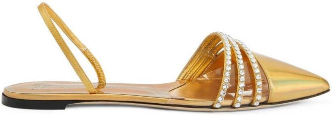 Giuseppe Zanotti Claralie slingback pumps verfraaid met stras Goud