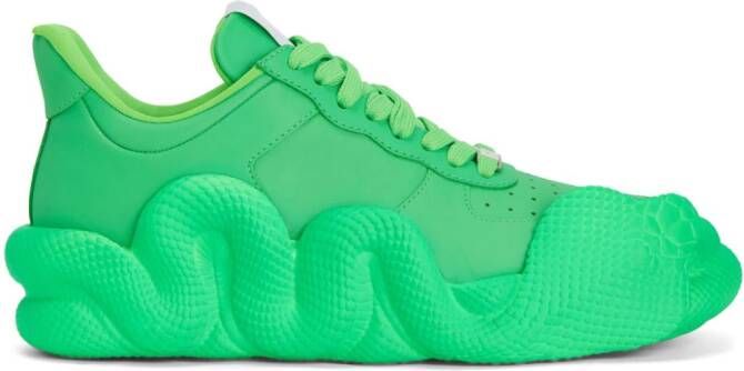 Giuseppe Zanotti Cobras sneakers met slangenprint Groen