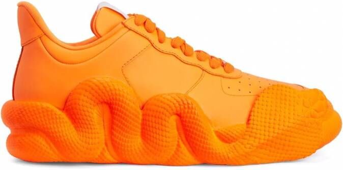 Giuseppe Zanotti Cobras sneakers met slangendetail Oranje