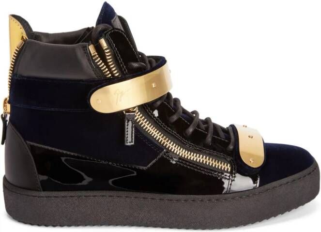 Giuseppe Zanotti Coby leren sneakers Blauw