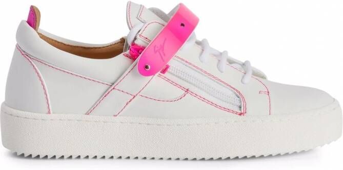 Giuseppe Zanotti Coby sneakers met klittenband Wit