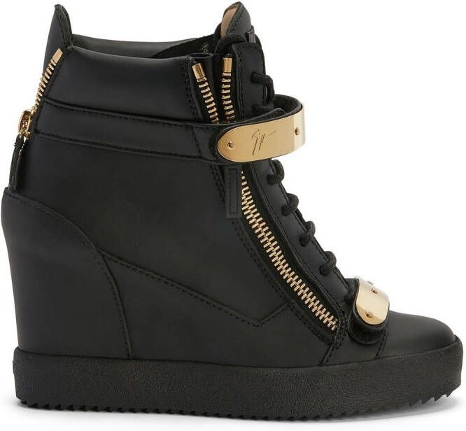 Giuseppe Zanotti Coby sneakers met sleehak Zwart