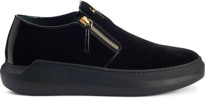 Giuseppe Zanotti Conley fluwelen sneakers Zwart