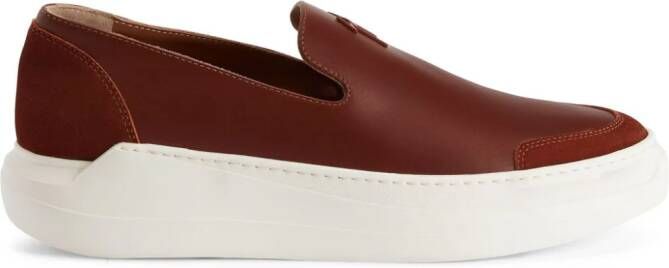 Giuseppe Zanotti Conley leren loafers Bruin