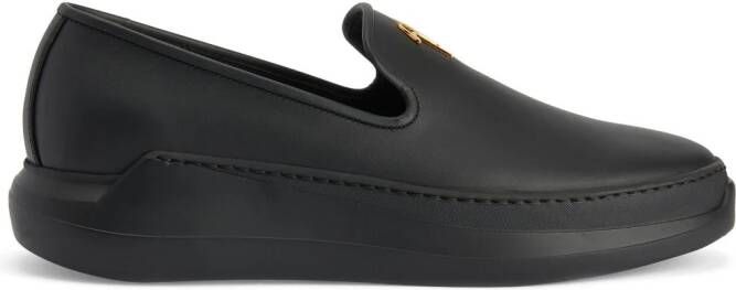 Giuseppe Zanotti Conley leren loafers Zwart