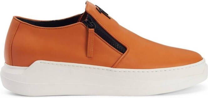 Giuseppe Zanotti Conley sneakers met ritsdetail Oranje