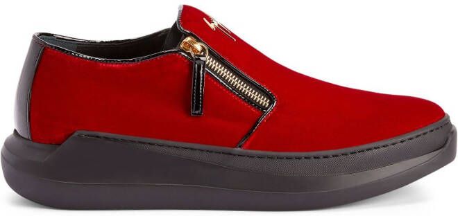 Giuseppe Zanotti Conley sneakers met ritsdetail Rood