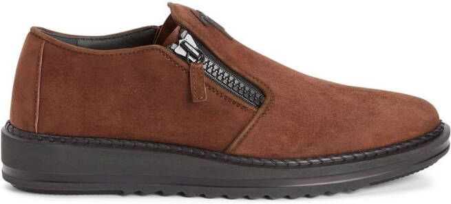 Giuseppe Zanotti Cooper loafers met logo plakkaat Bruin