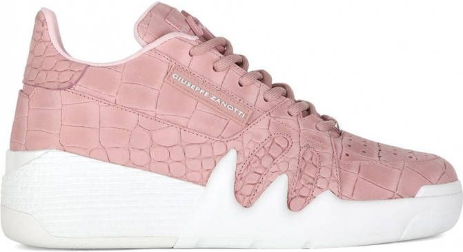 Giuseppe Zanotti Sneakers met krokodillenleer-effect Roze