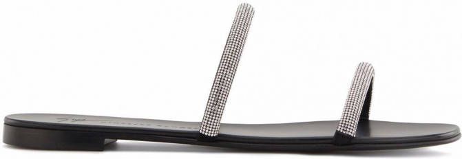 Giuseppe Zanotti Croisette sandalen verfraaid met kristal Zwart