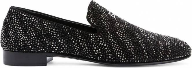 Giuseppe Zanotti Crystal Lewis loafers Zwart