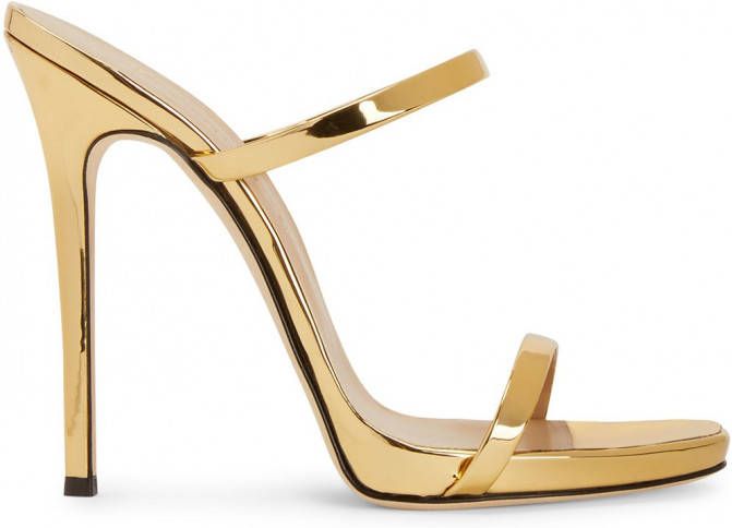 Giuseppe Zanotti Darsey sandalen met bandjes dames polybutuleentereftelaat(pbt ) thermoplastisch polyurethaan(tpu ) Imitatieleer 37 Goud