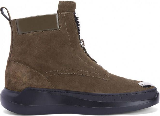 Giuseppe Zanotti Denoel enkellaarzen met rits Groen