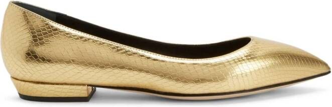 Giuseppe Zanotti Leren ballerina's Goud