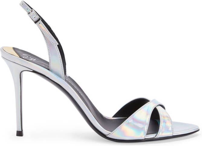 Giuseppe Zanotti Dorotee iriserende sandalen Zilver