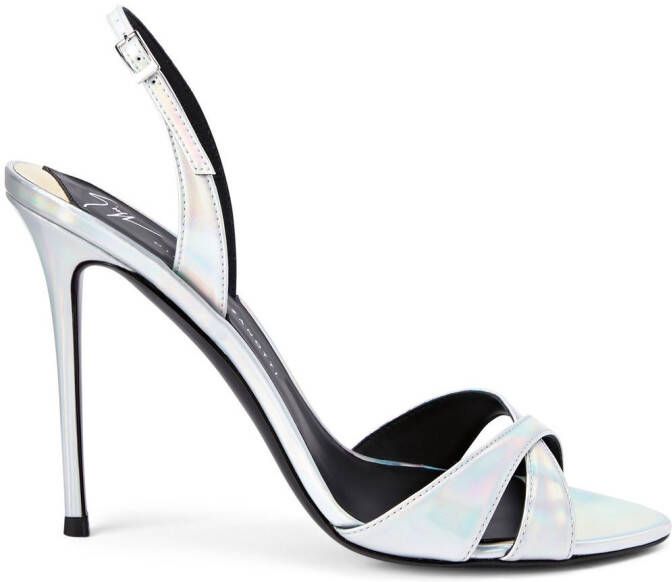 Giuseppe Zanotti Dorotee holografische sandalen Zilver