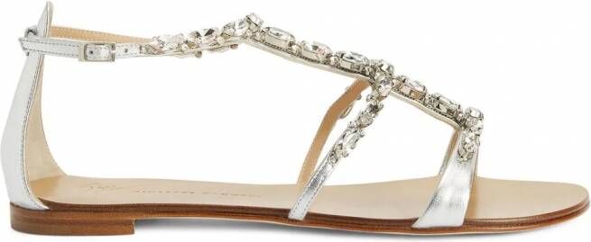 Giuseppe Zanotti Elba sandalen met open neus Zilver