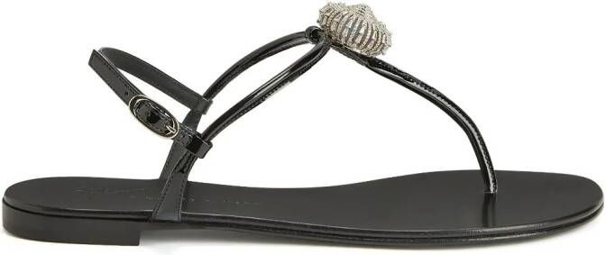 Giuseppe Zanotti Emmy Lou sandalen meet kristallen Zwart