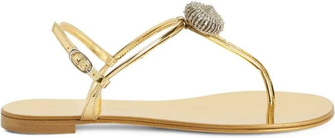 Giuseppe Zanotti Emmy Lou sandalen met kristallen Goud