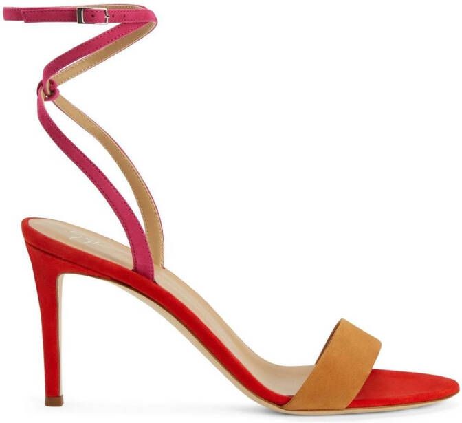 Giuseppe Zanotti Erwan suède sandalen Rood