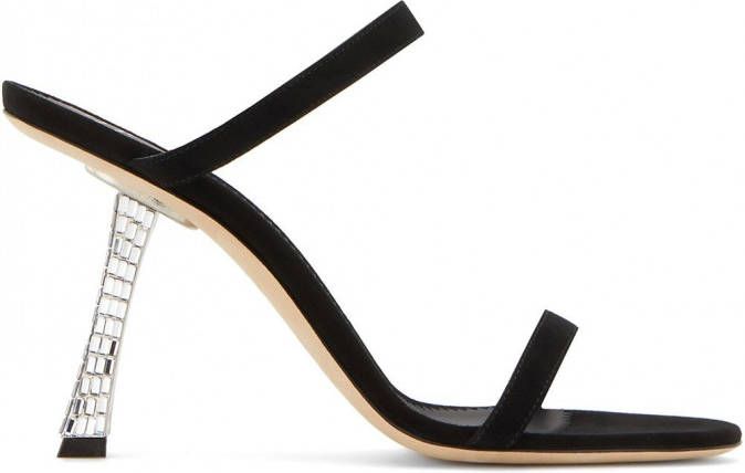Giuseppe Zanotti Farrah sandalen met kristallen hak Zwart