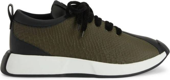 Giuseppe Zanotti Ferox leren sneakers met vlakken Groen