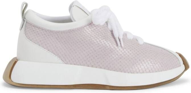 Giuseppe Zanotti Ferox sneakers met reptielenprint Wit