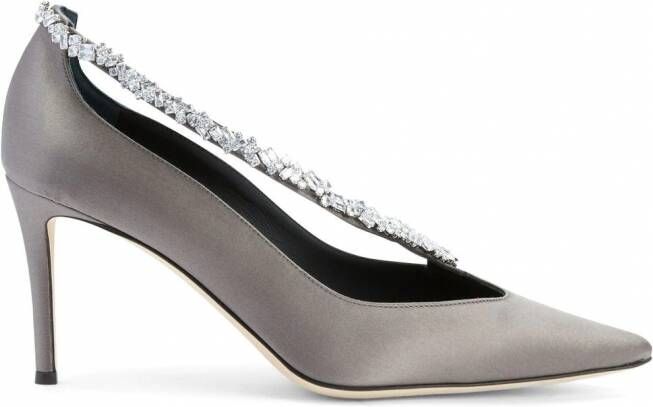 Giuseppe Zanotti Filipa pumps verfraaid met kristallen Grijs