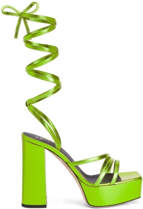 Giuseppe Zanotti Flavienne gladiator sandalen Groen
