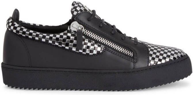 Giuseppe Zanotti Frankie geruite sneakers Zilver