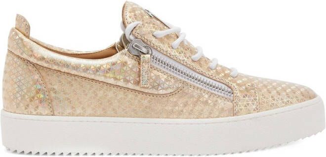 Giuseppe Zanotti Frankie Kaleido sneakers met metallic-effect Beige