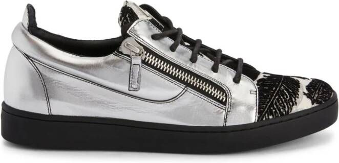 Giuseppe Zanotti Frankie leren sneakers Zilver