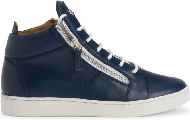 Giuseppe Zanotti Frankie slippers met logoplakkaat Blauw