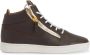 Giuseppe Zanotti Frankie slippers met logoplakkaat Bruin - Thumbnail 1