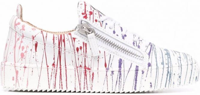 Giuseppe Zanotti Frankie sneakers met verfspatten Wit