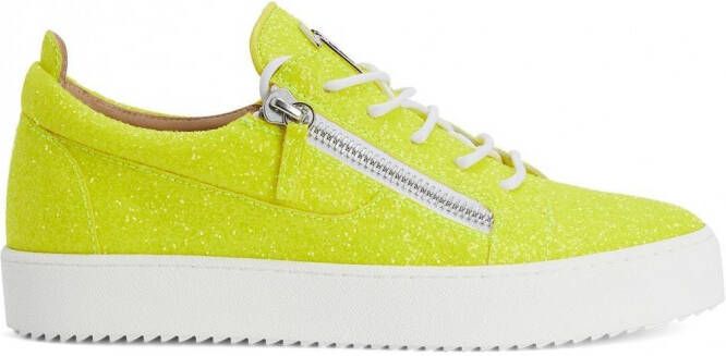 Giuseppe Zanotti Frankie sneakers met glitter Geel