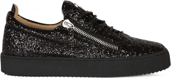 Giuseppe Zanotti Frankie sneakers met glitter Zwart